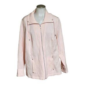 CJ Banks light pink full zip lightweight jacket Size 1X